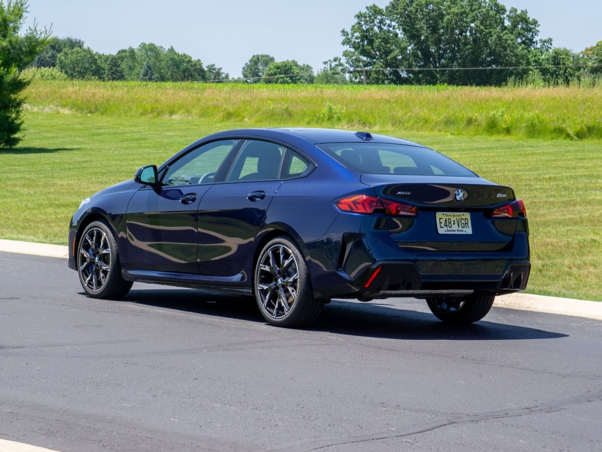 2025 BMW 2 Series Gran Coupe 228i xDrive Tanzanite Blue Rear Quarter View