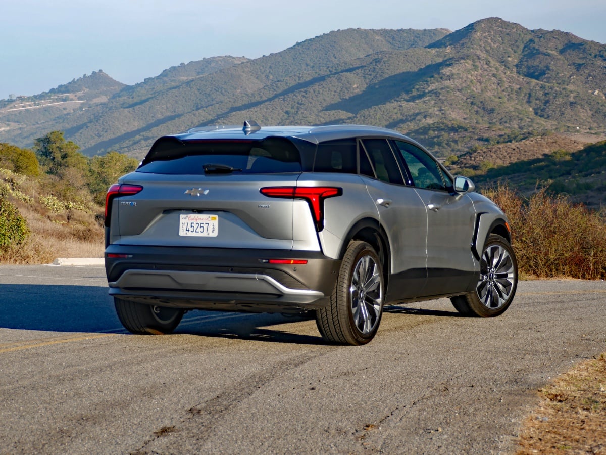 2025 Chevrolet Blazer EV LT Sterling Gray Rear Quarter View