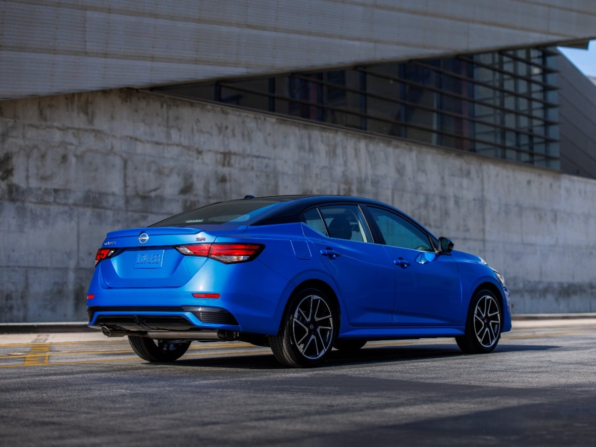 2025 Nissan Sentra Blue Rear Quarter View