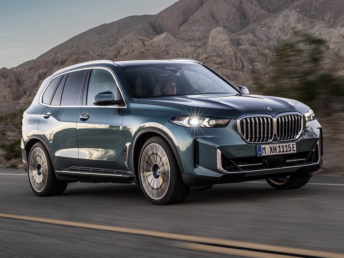 2026 BMW X5 xDrive50e Front Quarter View Action European Model