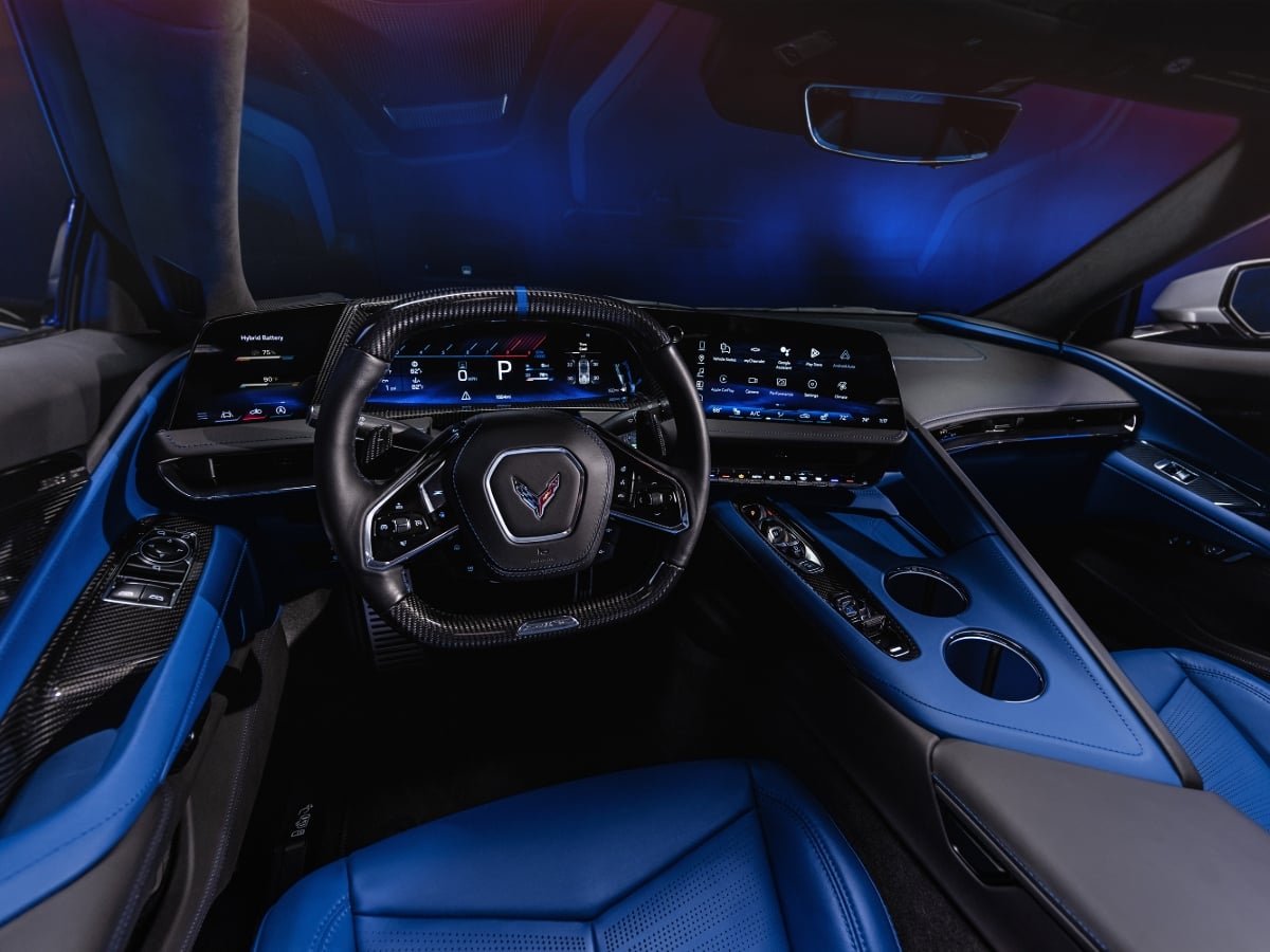 2026 Chevrolet Corvette ZRX1 Santorini Blue Interior Dashboard