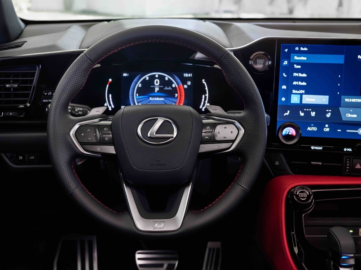 2026 Lexus NX 350 F Sport Red Interior Steering Wheel Driver Display
