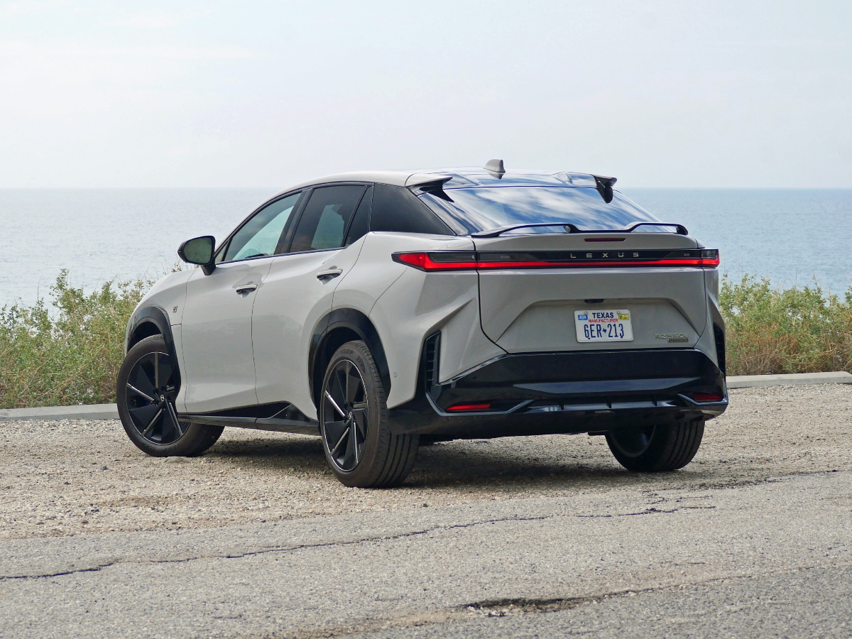 2026 Lexus RZ 550e F Sport Wind Rear Quarter View