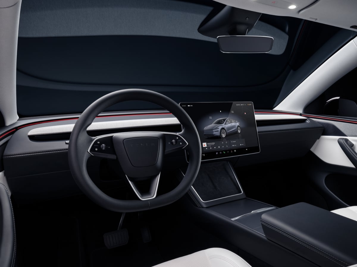 2026 Tesla Model Y White Interior Dashboard