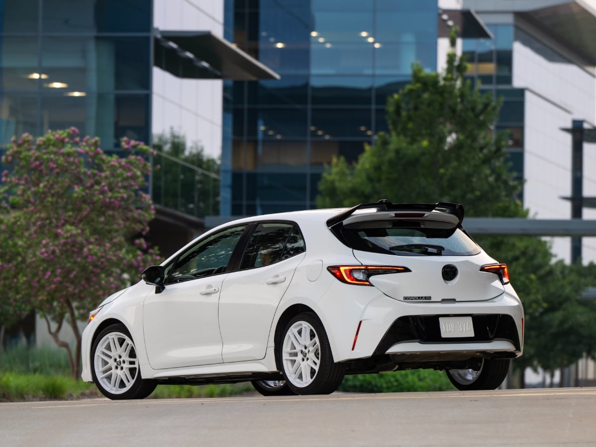 2026 Toyota Corolla Hatchback FX Edition Ice Cap Rear Quarter View