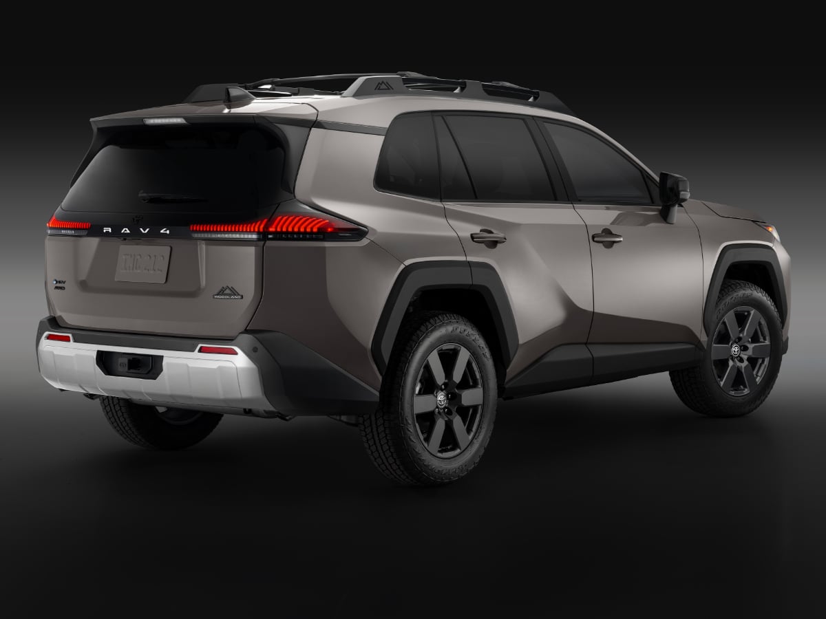 2026 Toyota RAV4 Woodland Urban Rock Rear Quarter View