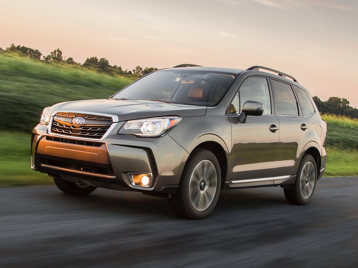 2018 Subaru Forester Green Front Quarter View Action