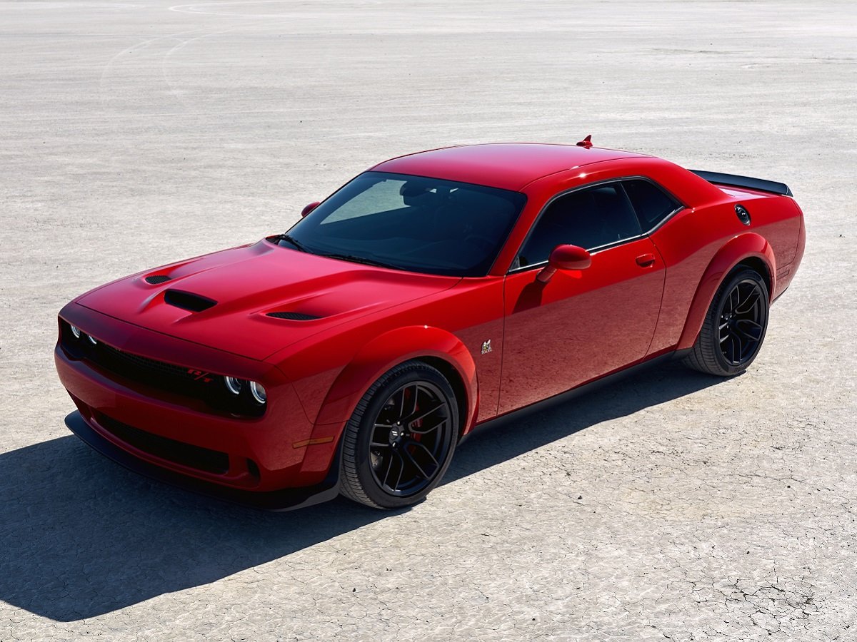 2021 Dodge Challenger RT Scat Pack Widebody Red Front Quarter View