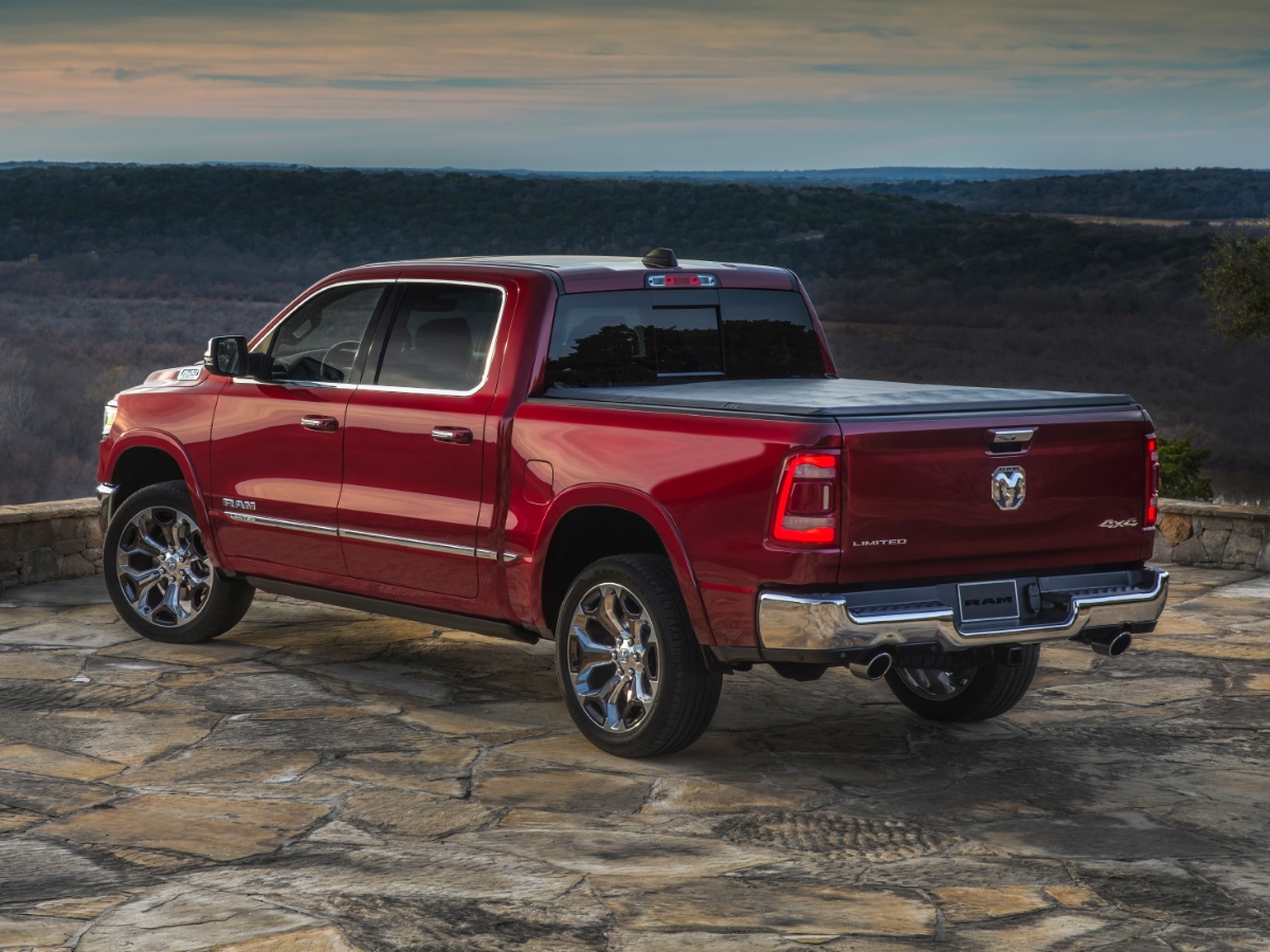 2021 Ram 1500 Limited Red Rear Quarter View