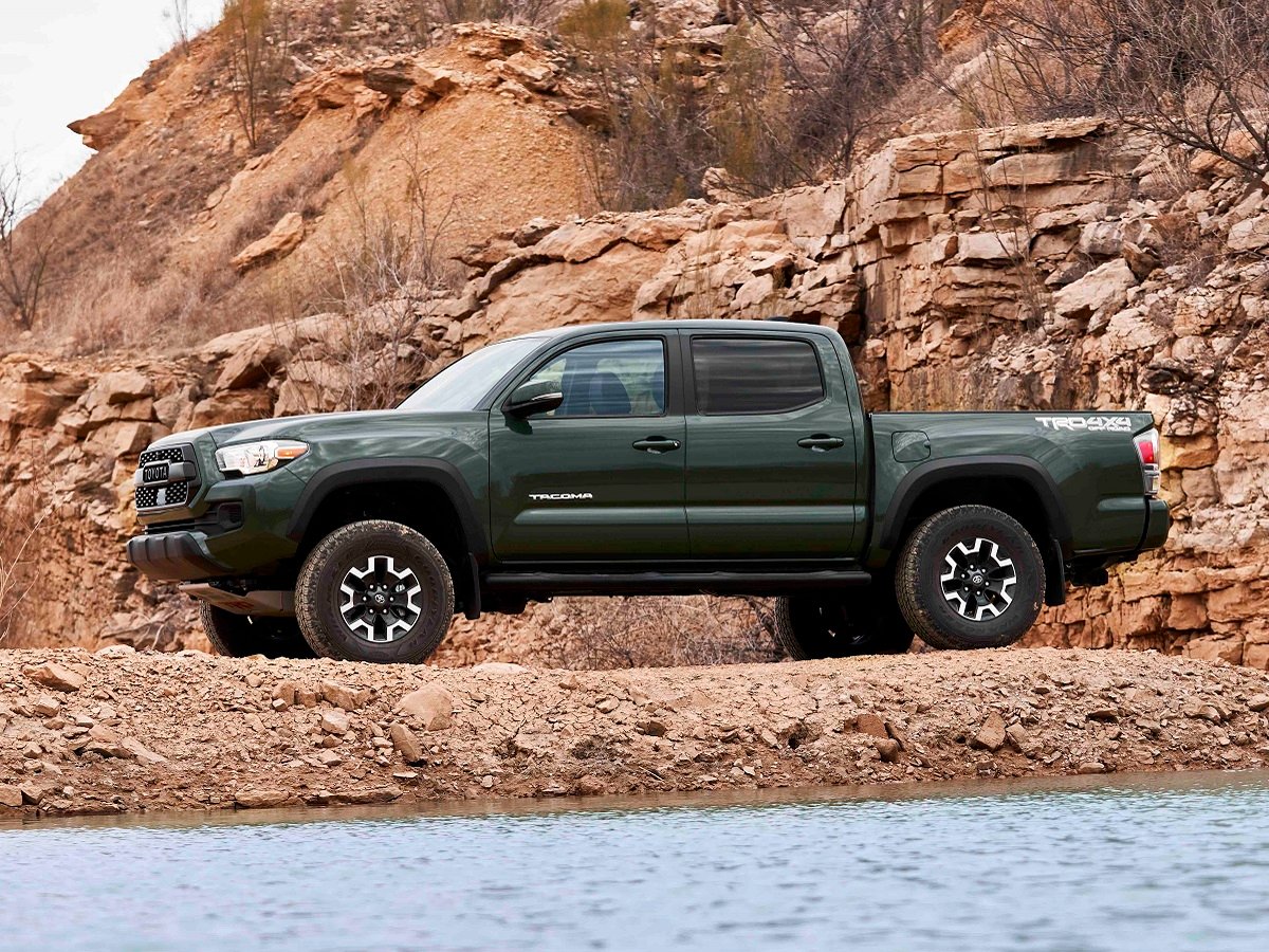2021 Toyota Tacoma TRD Green Front Quarter View