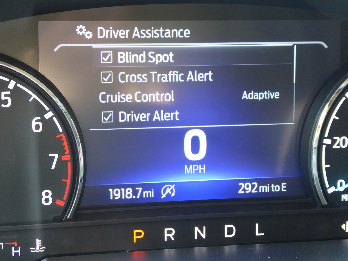 2022 Ford Maverick Hybrid XLT Blue ADAS Menu
