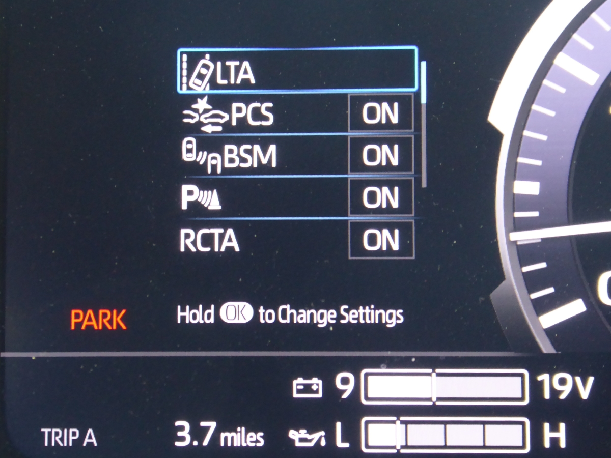 2022 Toyota Tundra Driving Assistance Settings Menu