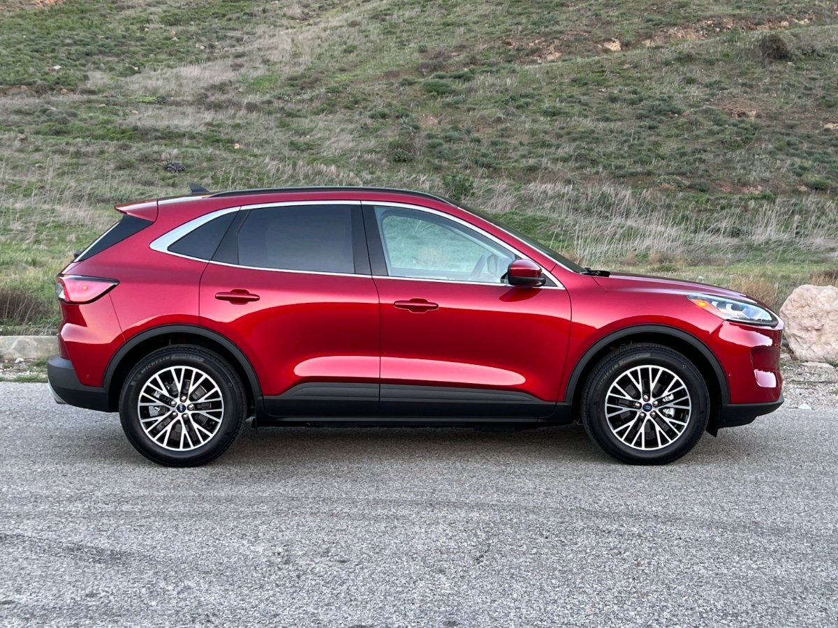 2022 Ford Escape Titanium Plug-in Hybrid Red Side View