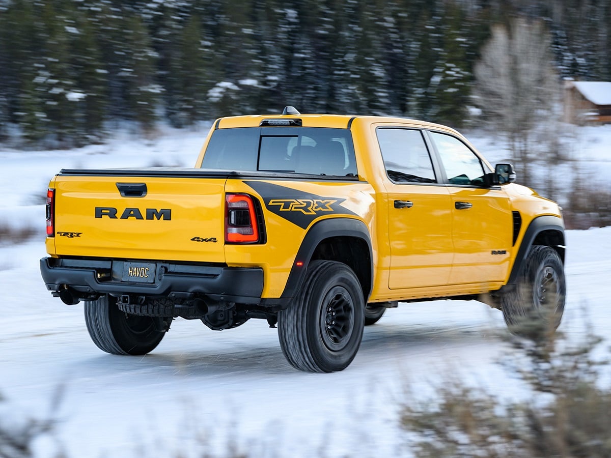 2023 Ram 1500 TRX Havoc Edition Yellow Rear Quarter View