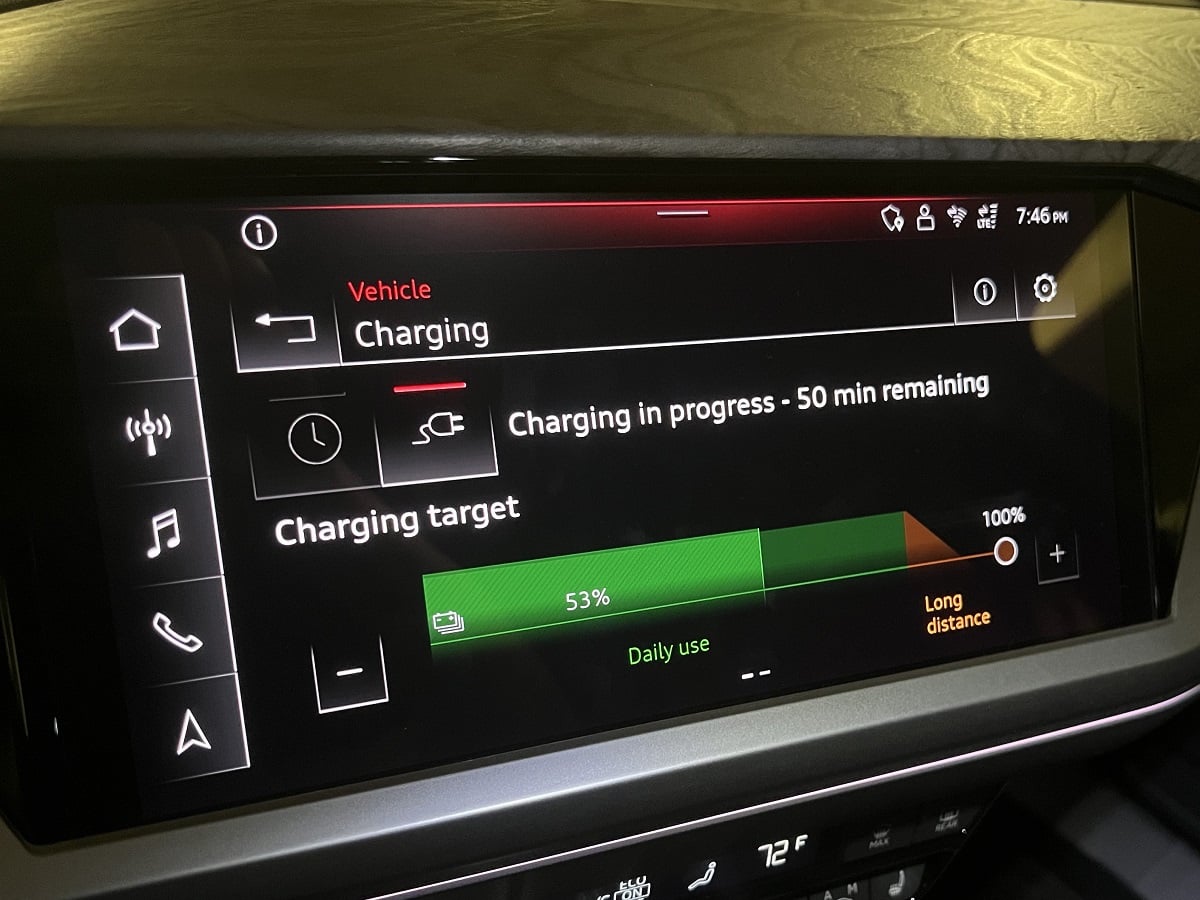 2024 Audi Q4 E-tron SUV Charging Status