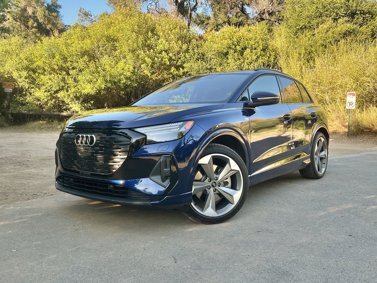 2024 Audi Q4 E-tron SUV Prestige Blue Front Quarter View