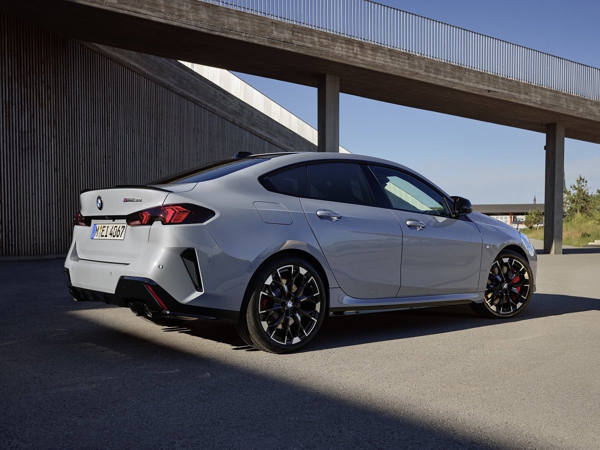 2025 BMW M235 xDrive Gran Coupe Rear Quarter View European Model