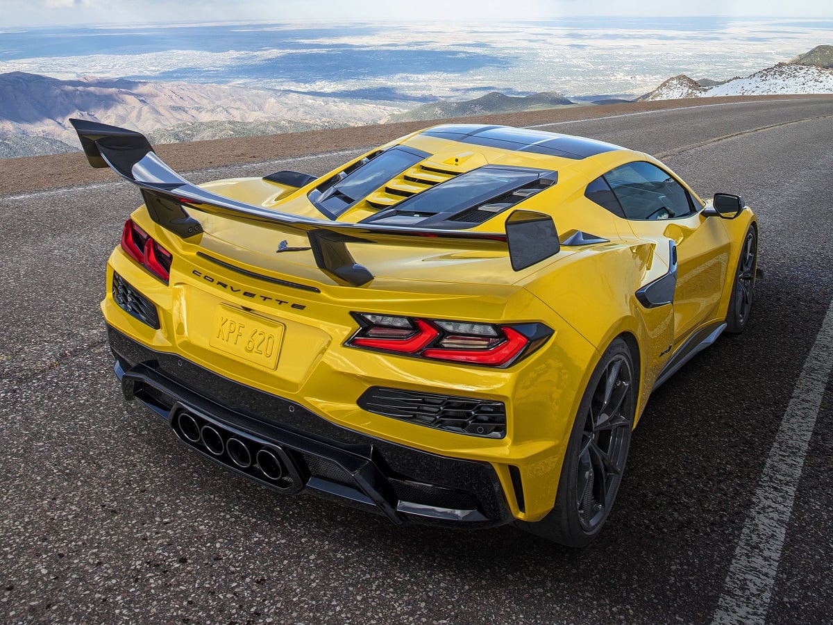 2025 Chevrolet Corvette ZR1 Coupe with ZTK Performance Package Yellow Rear Quarter View