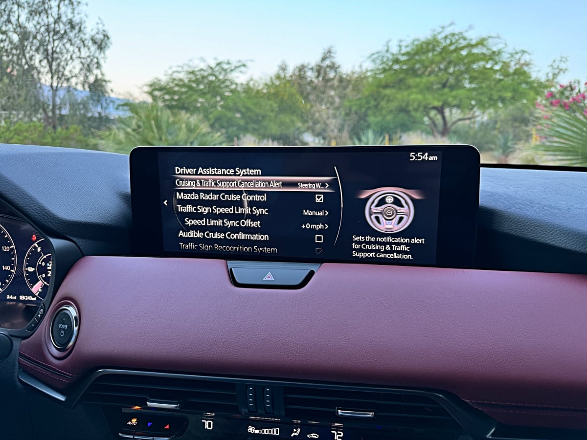 2025 Mazda CX-70 Safety Features Menu