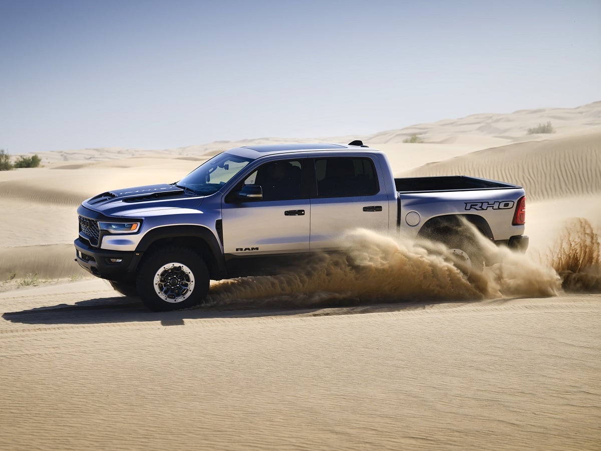 2025 Ram 1500 RHO Silver Side View Desert Action
