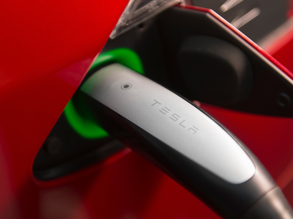Tesla Plugged in and Charging