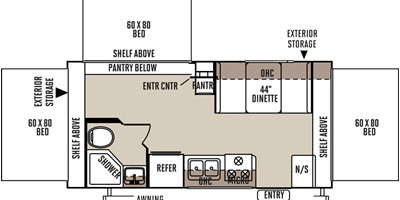 2015 Flagstaff by Forest River Shamrock Series M-183 Specs and