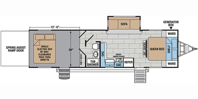 Hyperlite Layout Plan 2019 XLR by Forest River HyperLite Toy Hauler Series M-28HFX Specs and ...