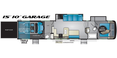 2019 Heartland RVs Torque Toy Hauler Series M-416 Specs and Standard