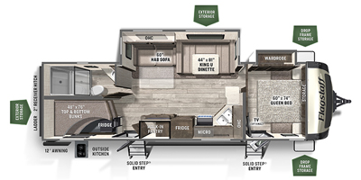 2022 Flagstaff by Forest River Super Lite Series M-27BHWS Specs