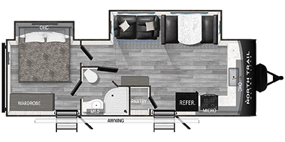 2023 Heartland RVs North Trail Series M-26FKDS Specs and Standard