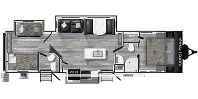 2023 Heartland RVs North Trail Series M-33BHDS Specs and Standard