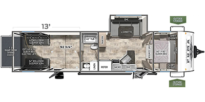 2025 Palomino by Forest River Puma Toy Hauler Series M-29TH Specs